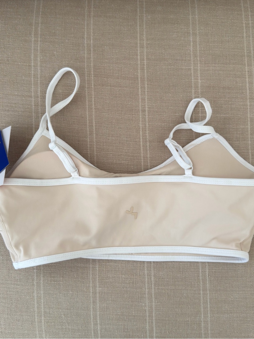 JoyLab Beige Sports Bra with White Trim - Picture 5 of 5